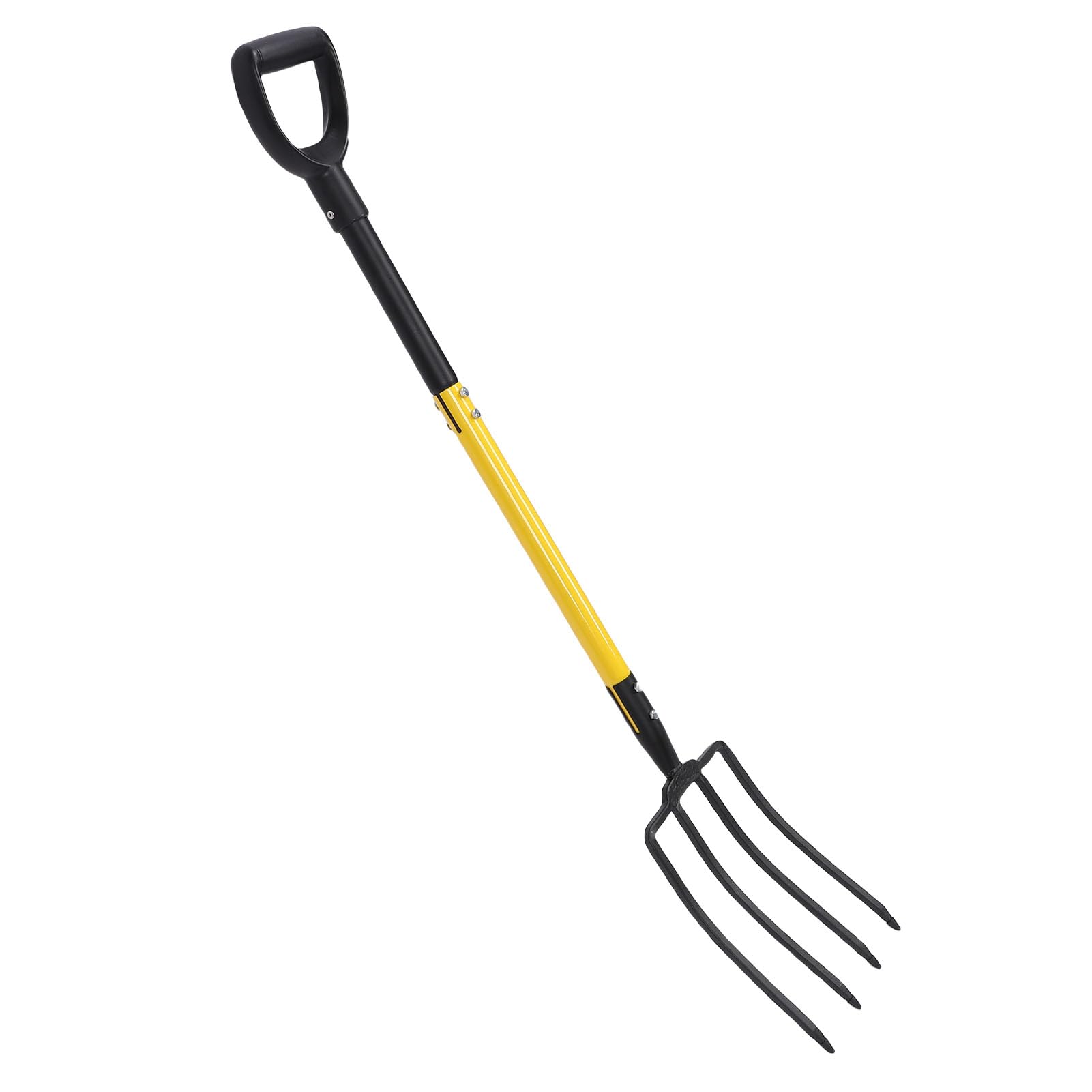 Focket Forca da Giardino, Forca da Scavo a 4 Denti in Metallo Resistente, da Spada con Manico Ergonomico a Y per Giardinaggio Compostaggio Allentamento del Terreno
