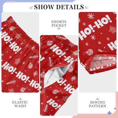 Santa Laugh Snowflakes Boys Long Pants Soft Trousers Elastic Waist Kids Lounge Bottoms with Pockets S-XL4