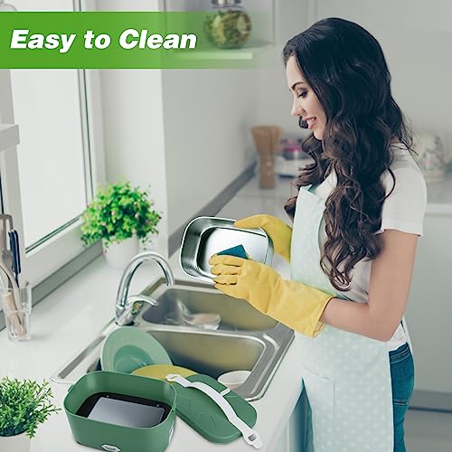 Trushome Electric Lunch Box Food Heater, 80W Heated Lunch Boxes for Adults with Built-in Seal Lid, 12V 24V 110V Food Heater Lunch Box for Car/Truck/Office, Removable Stainless Steel Container 1.5L