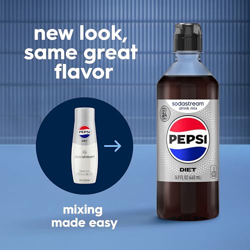 Image of Sodastream Pepsi & MTN Dew Variety Pack, Diet, New Pour Bottle 440ml, (Pack of 3)