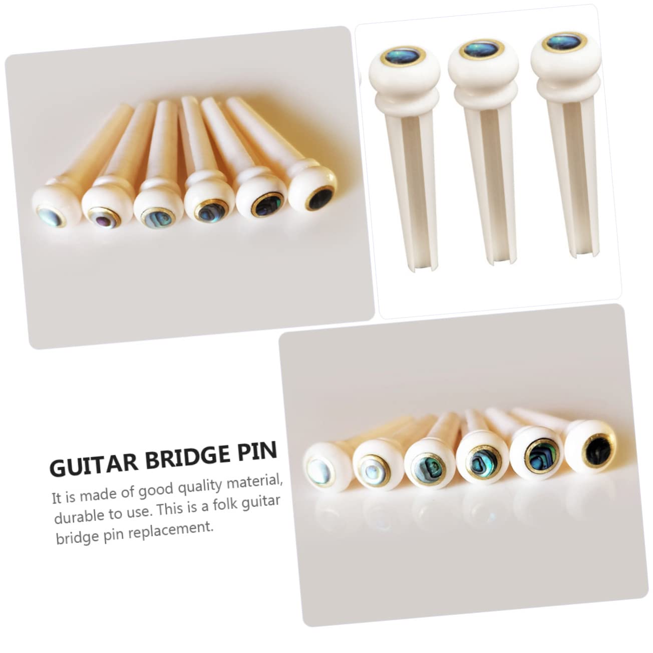 Toyvian 18pezzi Perni Per Ponte Chitarra Acustica Da Osso Di Mucca Con Inlay Punto Per Stile e Durata Compatibili Con Chitarre Folk Accessori Di Alta Qualità Per Sostituzione e