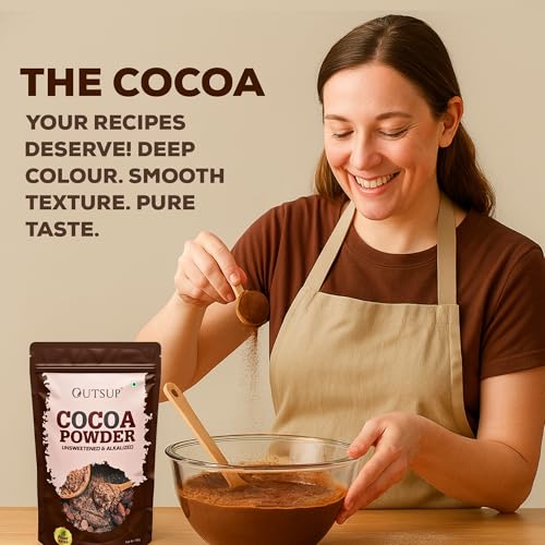 Image of Outsup Cocoa Powder | 21.5g Protein | Coco Powder for Cake | Cocoa powder without Sugar Perfect for Cake, Baking, Hot Chocolate, Milkshakes - 150gm
