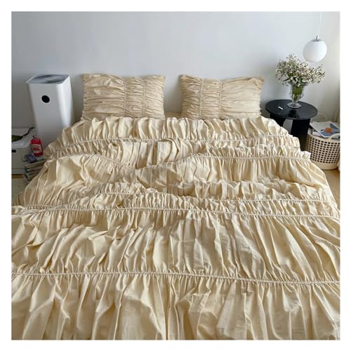 Couette de style princesse avec parure de lit en coton Queen et drap double - 7