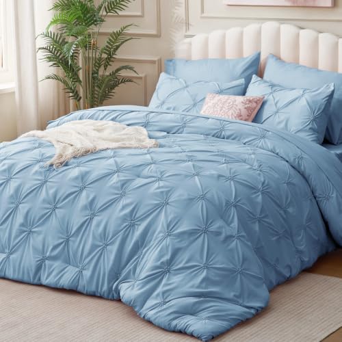 Image of BEDELITE King Comforter Set Cornflower Blue,Lightweight & Soft Comforter