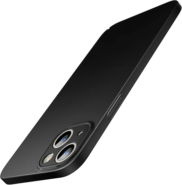 JETech Upgraded Slim (0.85 mm Thin) Case for iPhone 13 6.1-Inch, Camera Lens Cover Full Protection, Slim Fit Ultra Thin Lightweight Matte Hard PC, Support Wireless Charging (Black)