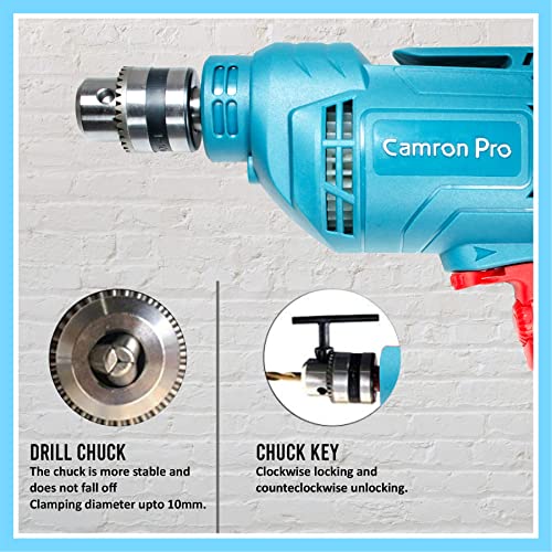 Image of Camron Pro 220 V Corded Electric Professional Drill Machine 450-watt 10mm 0-3300 rpm (Blue)