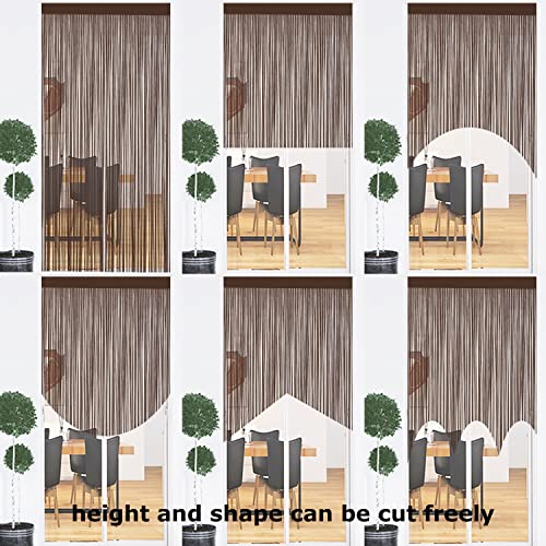 Taiyuhomes String Door Curtains Fly Screen Curtain For Window Decorations Living Room Doorways Crystal Plain Tassel (Coffee2 - Image 4