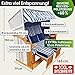 BRAST® Strandkorb Usedom 3-Sitzer XXL für 2-3 Personen | 165cm breit | 5 Designs | inkl. wetterfeste Abdeckhaube | verstellbare Rückenlehne Fußkissen | Hellblau - gestreift