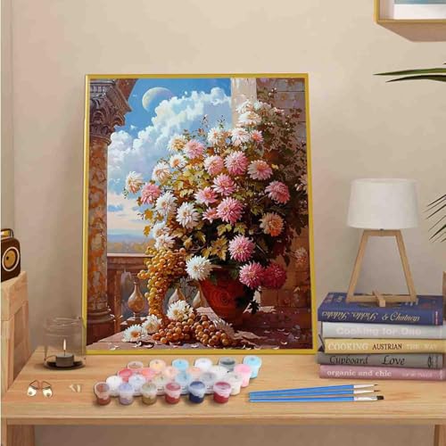 Peinture numéro adulte fleur et nuage évadez-vous avec les loisirs créatifs - 3