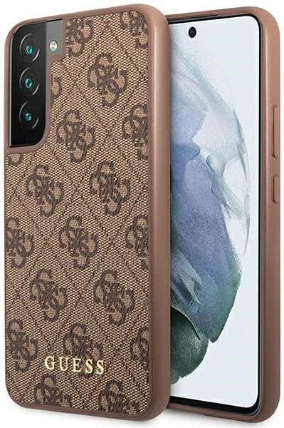 GUESS Étui GUHCS23SG4GFBR pour Samsung S23 S911 Marron 4G Métal Or Logo