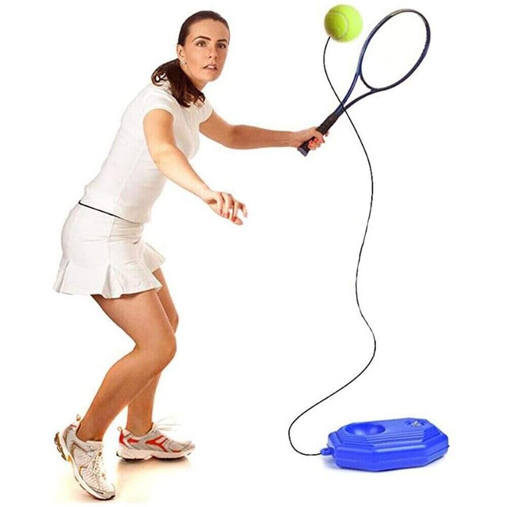 topolenashop Tennis Trainer Solo con Base Zavorrabile, Corda Elastica e Pallina Inclusa – Attrezzo Allenamento Tennis per Coordinazione, Precisione e Tecnica, Utilizzo in Giardino, Campo e Casa