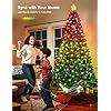 Brightown Smart Prelit Christmas Tree - 7.5ft APP Controlled RGB Pre Lit Christmas Tree Lighted Pre-lit Artificial Trees- with 400LED 1477 Branch Tips Customize Display DIY Dynamic Lighting Effect