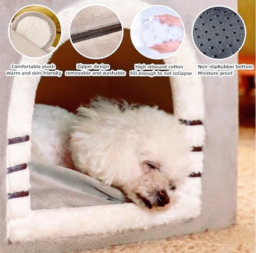 BXEBUI Casa Para Cães E Gatos Interna, Casa De Pelúcia Para Cães, Canil, Cama Aconchegante Para Anim