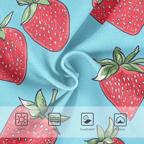 Wusikd Strawberries Girls' Underwear Cotton Blue Girls Briefs Soft Toddler Underwear 2T3