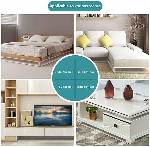 Under Bed Blocker, Toy Blockers for Sofa & Bed, 60/80/100/120cm Clear PVC Pet Bed Stopper, Strong Adhesive Furniture Gap Stopper for Cats & Dogs