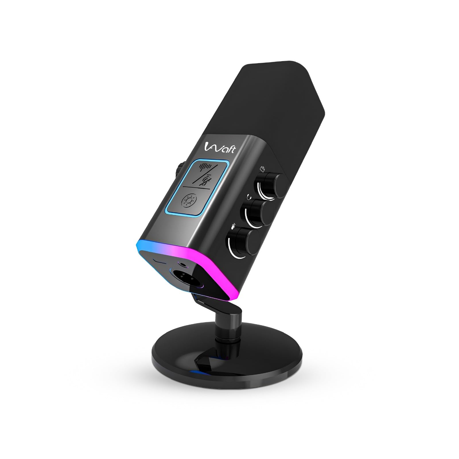 AIWaft USB/XLR Dynamic Microphone with RGB Lighting, Noise Reduction, Real-Time Monitoring, Supercardioid Pickup Pattern, 48/96/192KHz Recording, Compatible with PC, Mac, Android, iPhone & Linux-image-49