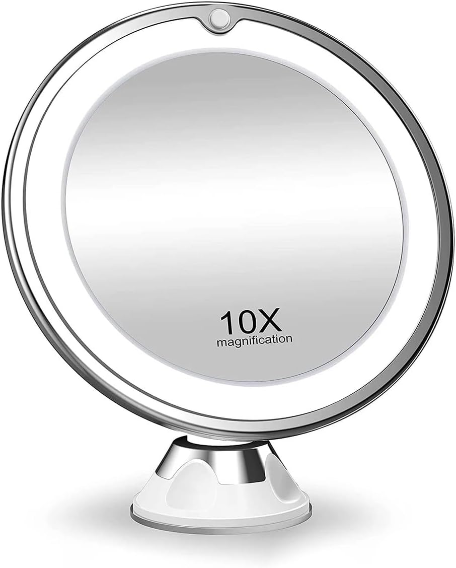 Transform Your Makeup Game with The Portable LED Makeup Mirror: Touch Screen, 10x Magnifying, and Battery-Powered!