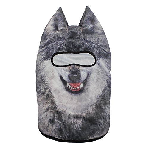 Image of WTACTFUL 3D Animal Ears Balaclava, Breathable Face Mask for Halloween