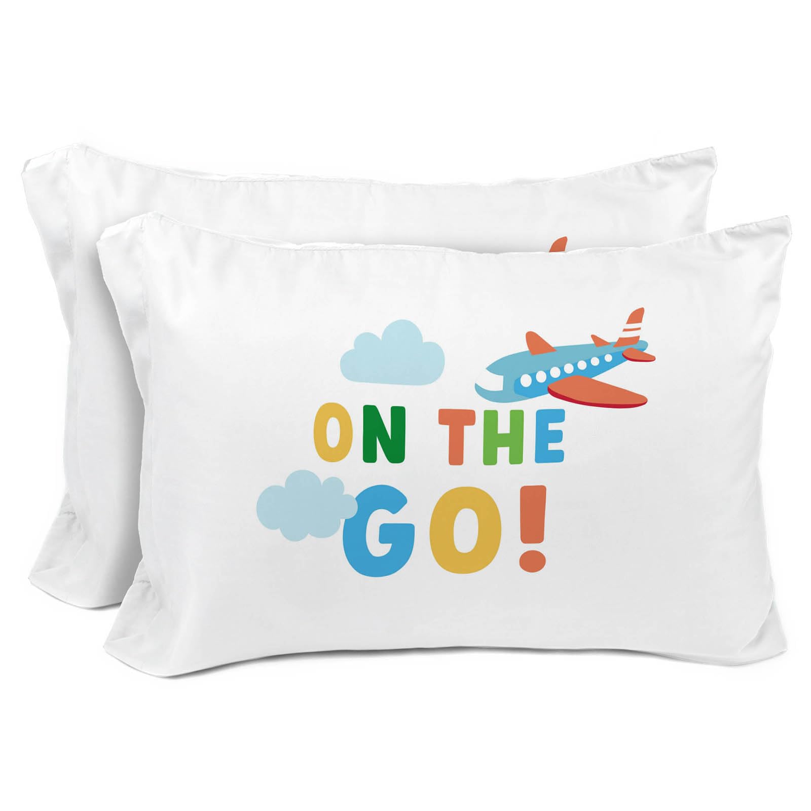 Sunny Side Up On The Go 2 Pack Reversible Pillowcases - Double Sided Pillow Covers, Kids Super Soft Cars & Planes Bedding