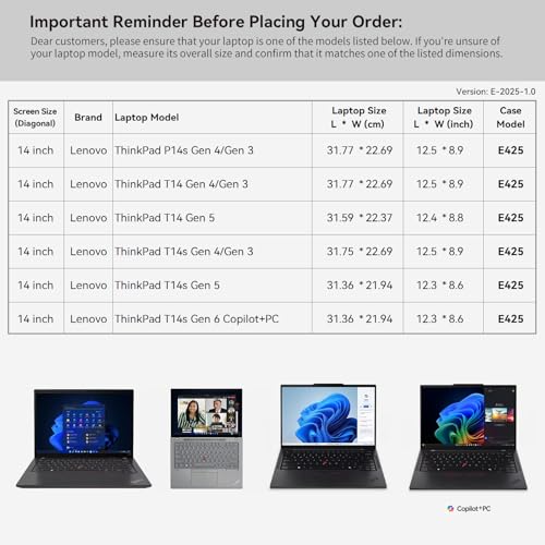 Sacoche ThinkPad T14 Gen 3 4 5 Smatree housse PC Copilot+ P14s - 2
