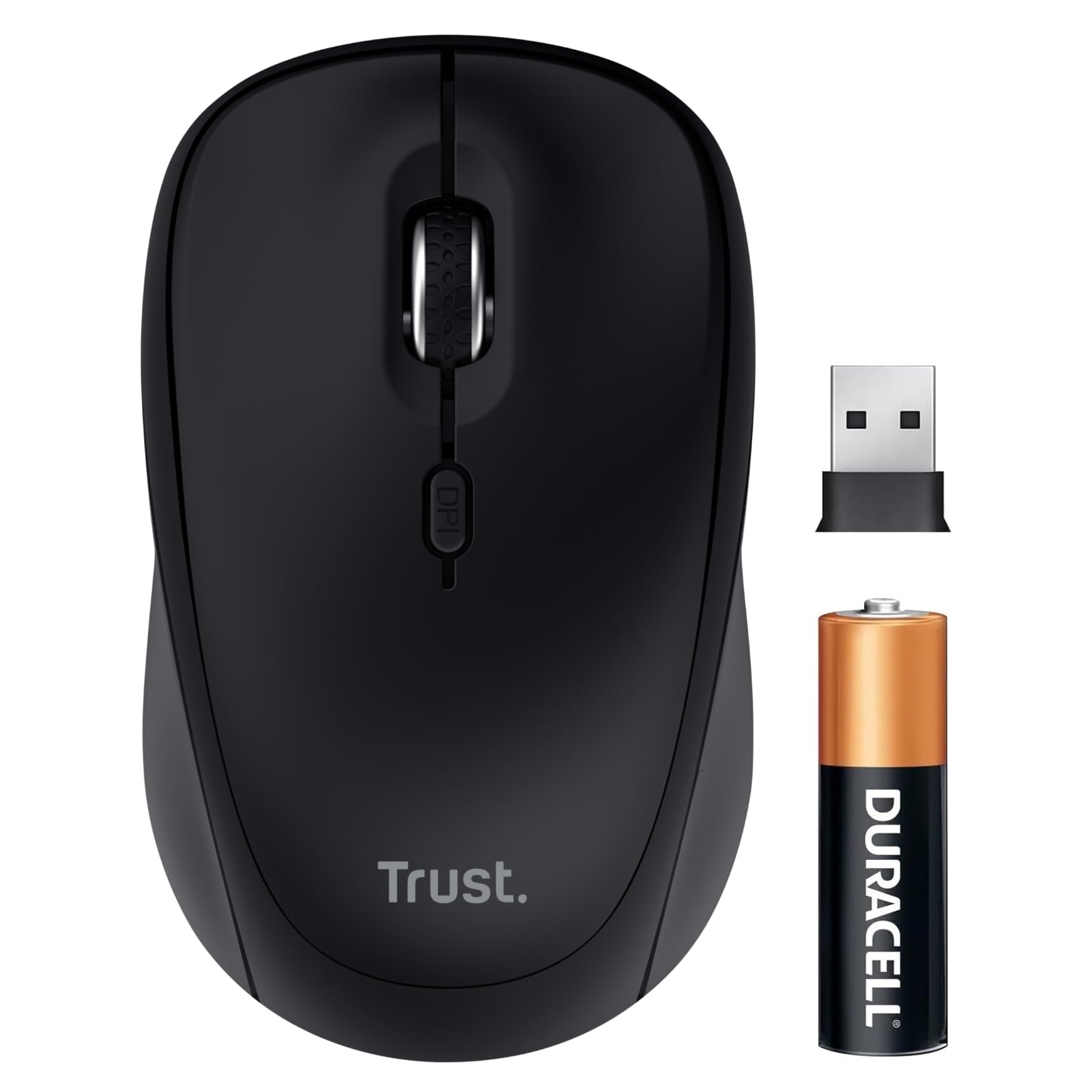 Trust Yuki Mouse Wireless Silenzioso Bluetooth + 2.4GHz con Batteria, Mouse Senza Fili Compatto per Mano Sinistra e Destra, 75% Plastica Riciclata, Mouse Bluetooth per Laptop PC iOS Android Mac