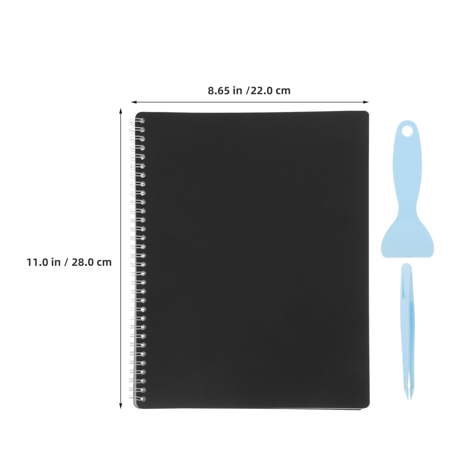 Classeur de Collection D’autocollants Réutilisable Noir, Lot de 2 Set