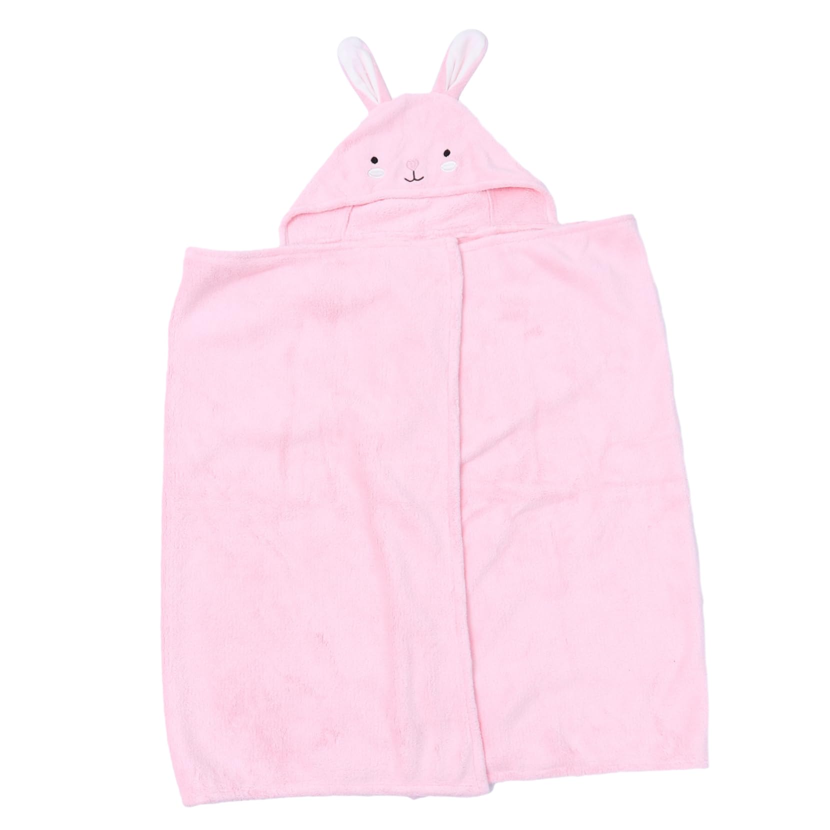 Cape de Bain pour Garçon et Filles à Capuche, Lapin Rose, 70x140cm