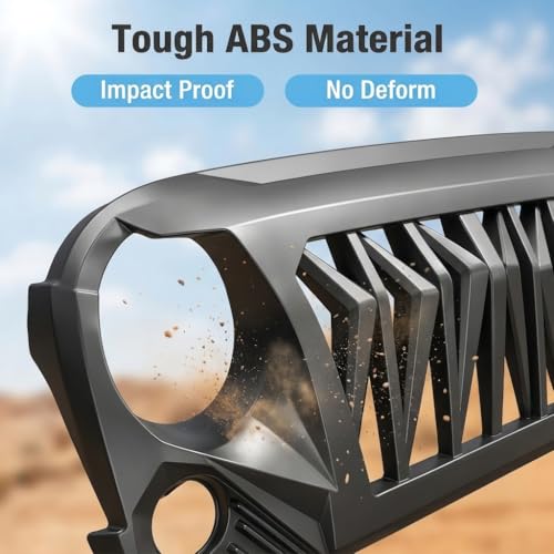 Hebwuty Front Grille For Jeep Wrangler Rubicon Sahara JK JKU 2007-2018 by Hebwuty - Used condition - Image 5