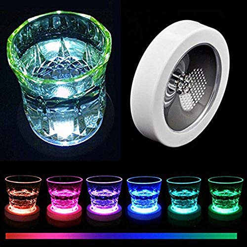 Aibote Color Changing Flashing Led Coaster Drink Bottle Cup Mat Holder For Party Club Bars Wedding Decoration(White Shell Colorful Light) #TOP5