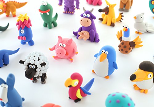 Hey Clay Animals - Colorful Kids Modeling Air-Dry Clay, 18 Cans With Fun Interactive App #TOP5