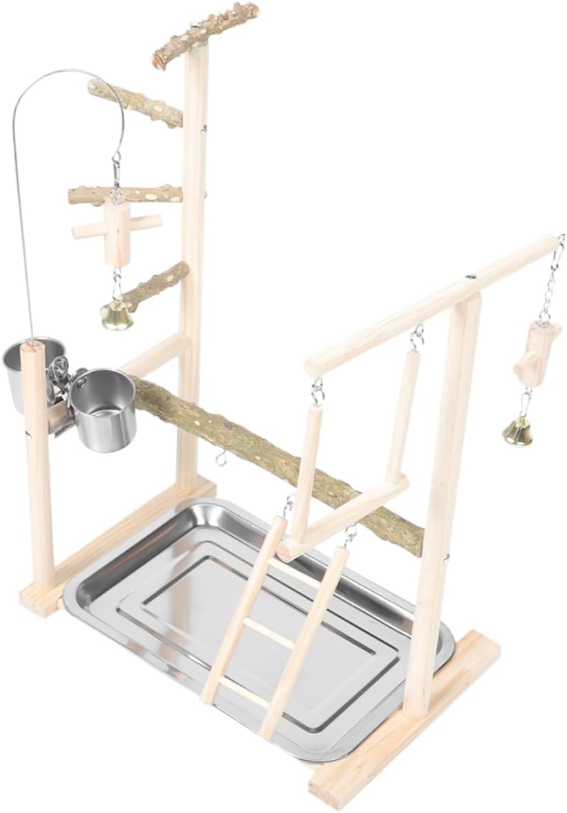 Elegant Pepper Wood Bird Stand Bird Ladder Perch Parrot Playstand Toy Parrot Rack Stand