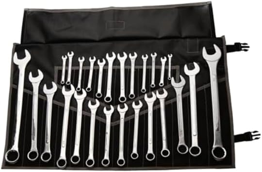 Wrench Pouch, 28 Pocket Combination Wrench Case, Waterproof Black Canvas