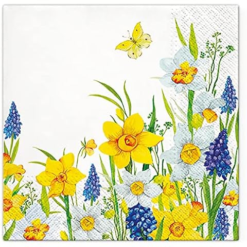 Servietten Blumen Daffodil Napkins for Easter Cover