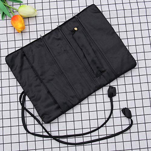 jojofuny-Jewelry-Roll-Silk-Jewellery-Roll-Wrap-Embroidery-Brocade-Jewellery-Bag-Roll-Jewelry-Pouch-Organizer-Travel-Storage-Case-Makeup-Organizer-Black