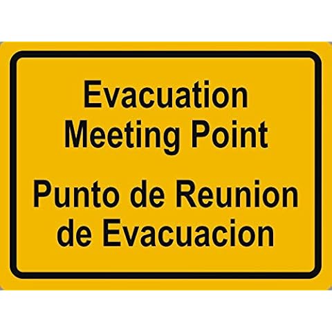 BuildASign Bilingual Evacuation Meeting Point Safety Sign- 18" x 24", .040 Aluminum Cover