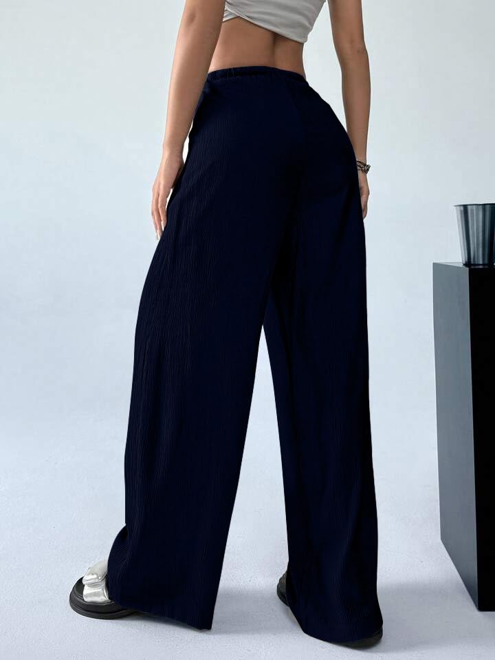 Image of GRECIILOOKS High Waist Trousers for Women - Flared Korean Style Formal Pants | Elegant Workwear for Office, College & Events (Available in Plus Size)