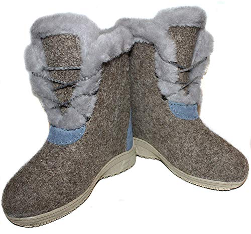 Original Russische Filzstiefel Walenki Courchevel (Grau, Numeric_37)