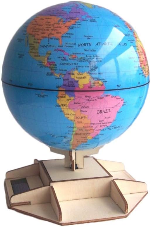 Globe Home DIY Solar Assembled Rotating Globe Teaching Aids Need Light Will Turn World Map School