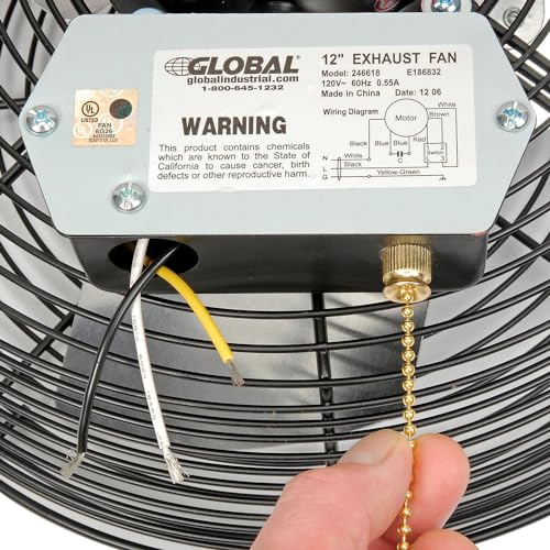 Global Industrial 3-Speed Direct Drive Exhaust Fan, view 3