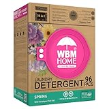 WBM Home Laundry Detergent Pods, Spring Fragrance Scent, 96 Count - HE Concentrated Laundry Pods With 10x Ultrapower Cleaning and 4D Laundry Stain Remover