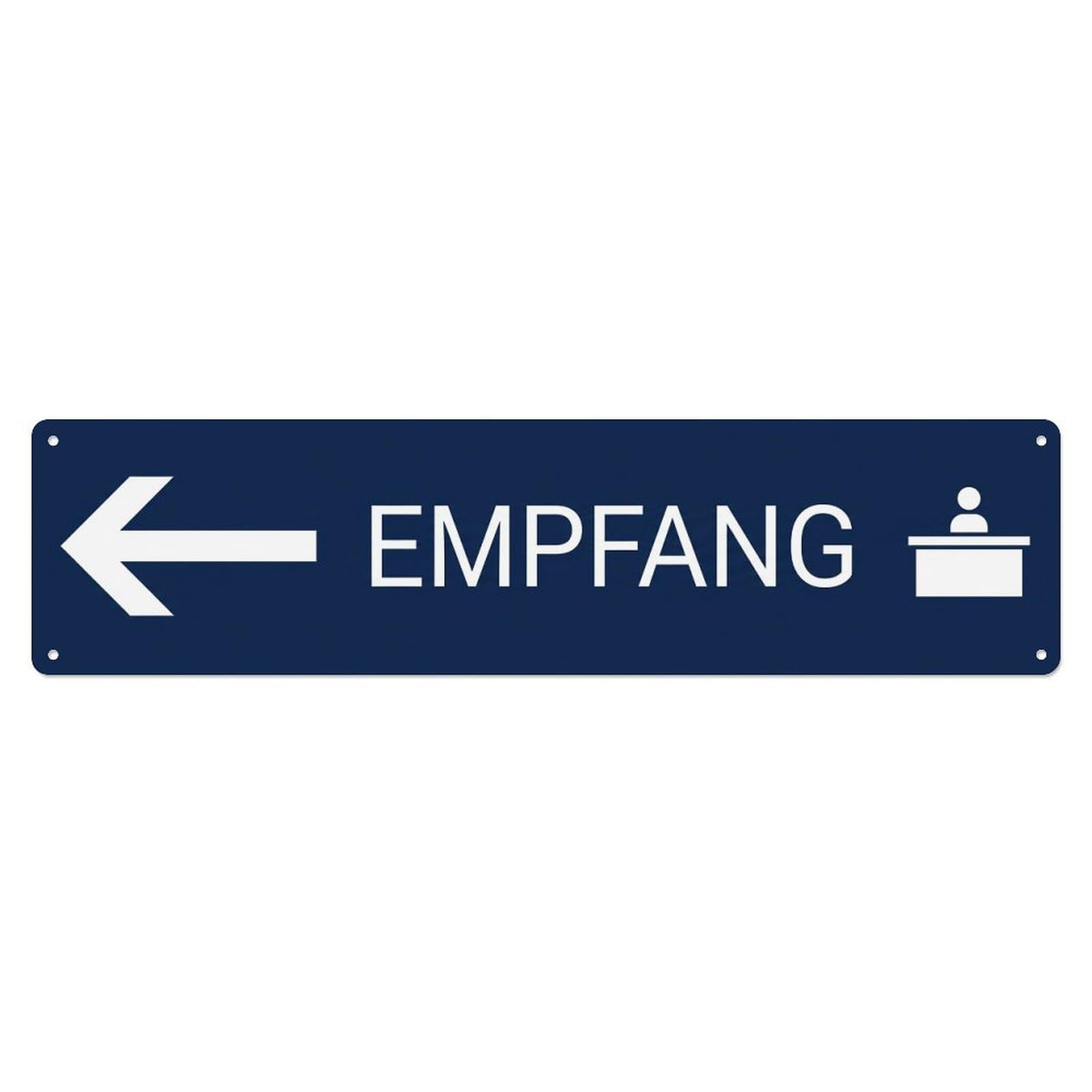 Okahys 4X16inch(10X40cm) Empfang Left Arrow Wayfinding Metal Tin Sign