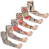 【Tattoo Sleeves von Hoher Qualität】: Dieser Tattoo Ärmel ist aus 92% Polyester und 8% elastischem Elasthan. Diese Tattoo Ärmel unterscheiden sich von anderen Tatoo Armstrümpfe auf dem Markt. Flexibel und atmungsaktiv, glatt und weich, angenehm zu tragen und passen. Auch diese wiederverwendbare temporäre Tätowierungshülle lässt sich leicht an- und ausziehen.