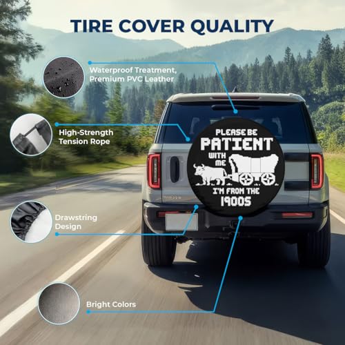 Image of GENANY Funny Quote Father's Day PVC Spare Tire Cover for RV Trailer, Waterproof, No Camera Hole, Size 16 Fits 29-31 Inch