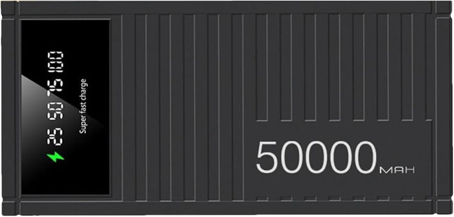 Banca di ricarica rapida, caricabatterie portatile da 66 W 50000 mAh con display LED, banca di alimentazione ad alta capacità per smartphone tablet Emergenze all’aperto Escursionismo Campeggio Uso quotidiano