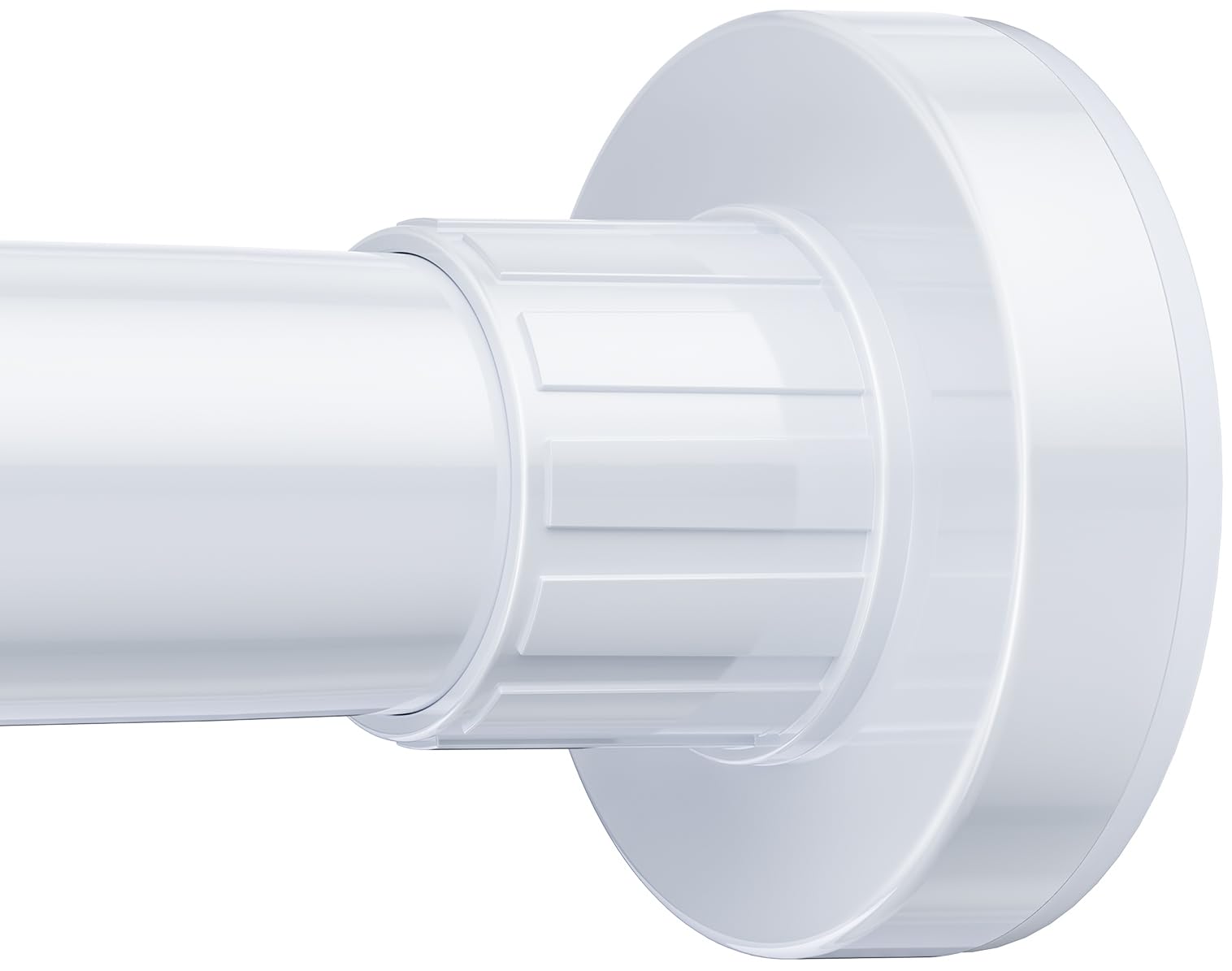 Ausemku Shower Curtain Rod 32 to 80 Inch - 1 Inch Diameter Never Rust Non-Slip Spring Tension Curtain Rod No Drilling Stainless Steel Telescoping Rod, White