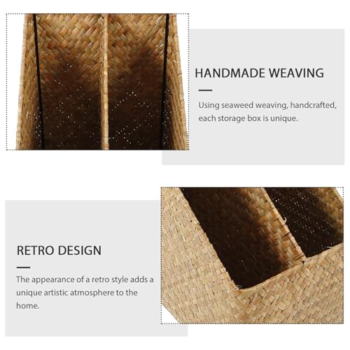 Panier tressé de rangement en jonc de mer au design unique