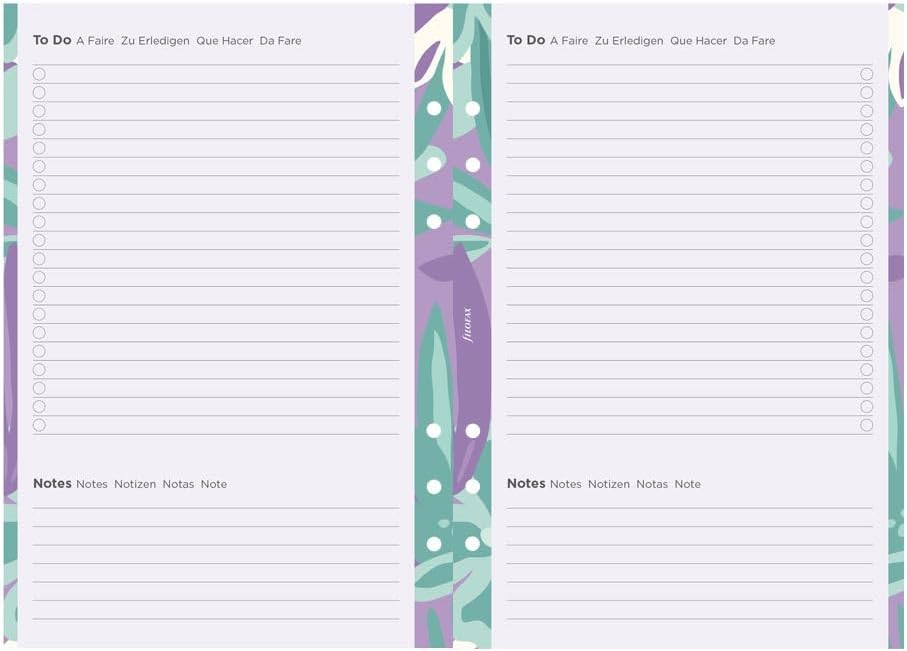 Filofax Calendar Diary Refill, A5 Size, Week-to-View, Illustrated Floral Diary Pack with Four-Color Print Design, Multilingual: Five Languages, 2026 (C6351-26)