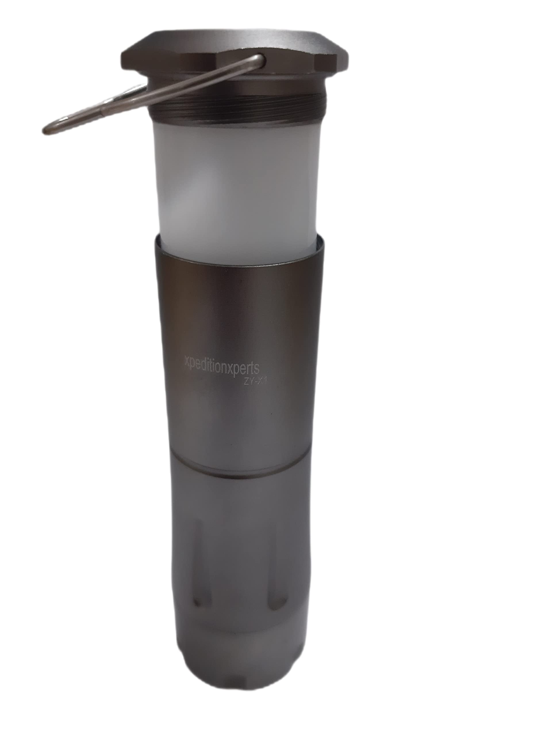 UDee Telescopic LED Tent Light Flashlight Camping Lantern Torch with Hanging Hook (Silver)