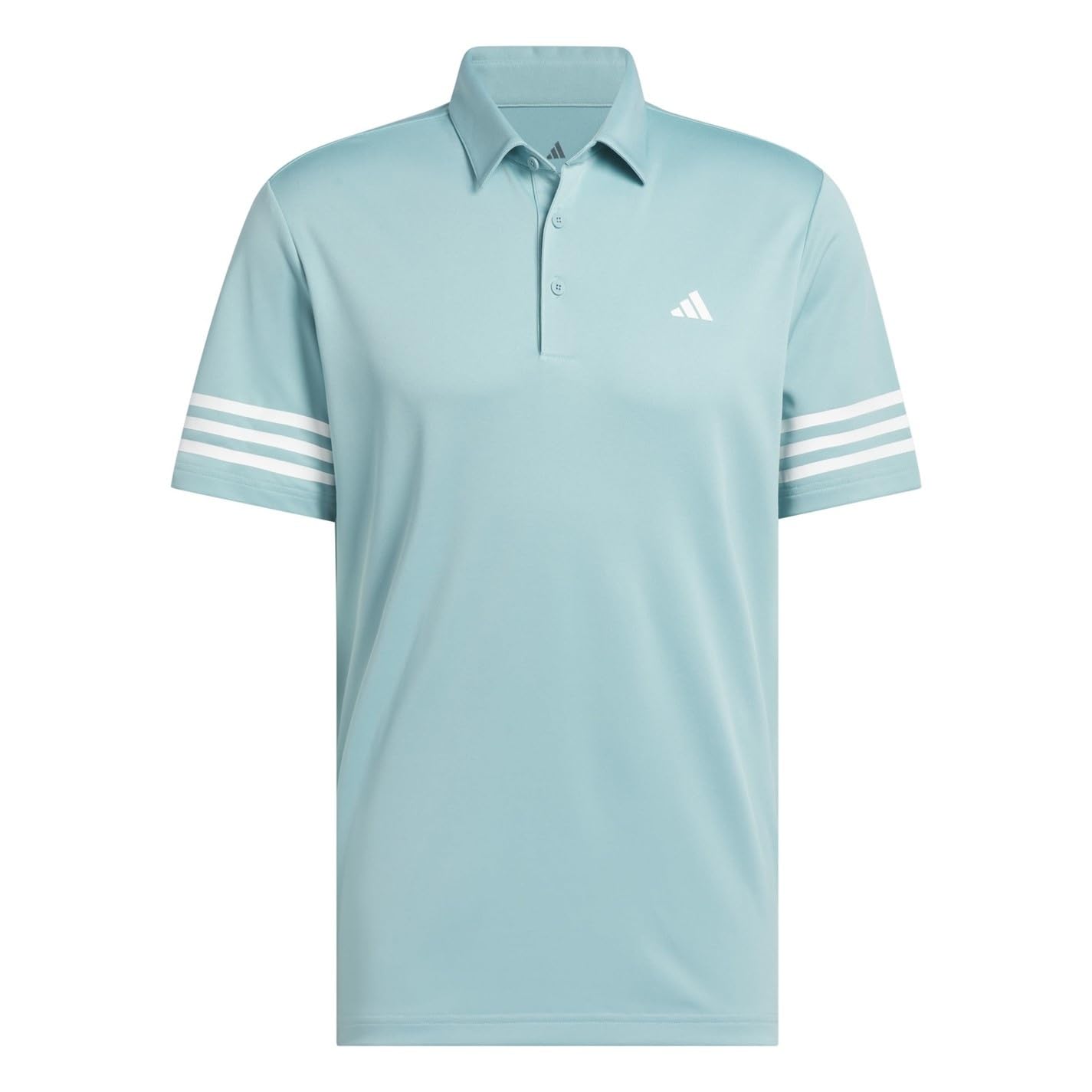 adidas Mens 3 Stripe Polo Shirt Mint L