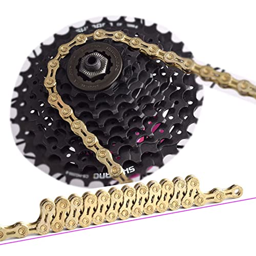 Bike Chain, Hollow Ultralight Design 9 Speed Chain 116 Links for Cyclists Road Mountain Bikes